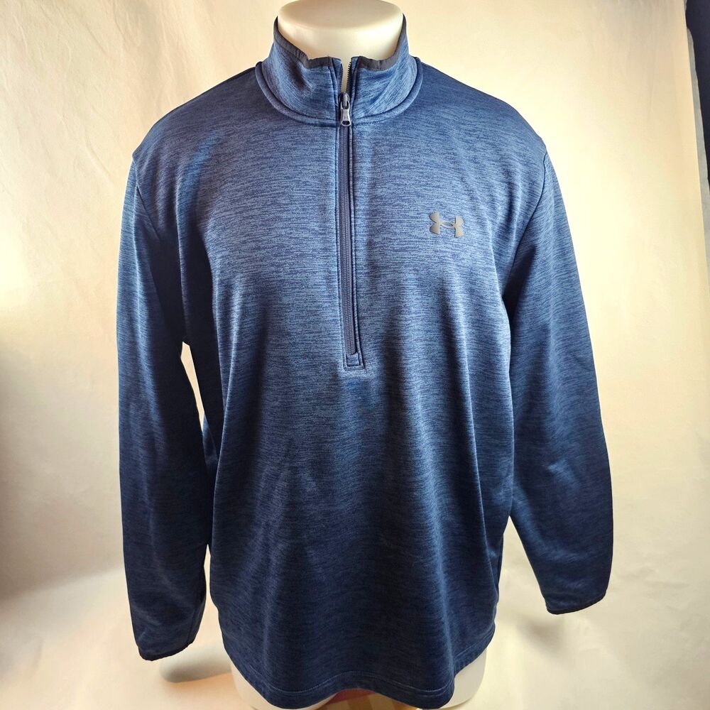 Under Armour Quarter Zip Mens XL Blue Loose HeatGear Pullover Athletic Golf